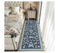Blue Extra Long Hallway Runner Rug 60x250cm, Washable Kitchen Carpet Runner Non Slip Stair Area Rug, Narrow Hallways Carpet Runner Front Door Mat, Durable Anti-slip Indoor Floor Mat