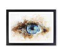 Blue Eye of The Storm in Abstract Framed Print | A2 Black Framed Wall Art | Ready to Hang | Abstract Landscape Picture | Living Room Bedroom Lounge Office