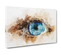 Blue Eye Of The Storm In Abstract Modern Art Canvas Wall Art Print Ready to Hang, Framed Picture for Living Room Bedroom Home Office Décor, 24x16 Inch (60x40 cm)