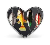 Blue Eye Pattern Lapel Pin Cute Heart Brooch Badge Fashion Tie Tack Pin for Hats, Clothing, Bags Unique Accessories Gift for Men & Women, Various Type of Fishing Baits, Love form