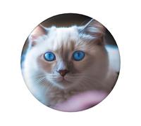 Blue Eyed Cat Custom Pins 5 PCS, Personalized Photo Buttons, Metal Pinback Button Badges for Backpacks, Hats, Funny Backpack Pins Aesthetic Lapel Badge Pins Gifts for Men Women, One Size, Metal, no