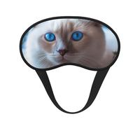 Blue Eyed Cat Sleep Mask for Men Women Blackout Eye Masks for Sleep, Relaxing Zero Pressure Night Blindfold Soft Breathable Eye Cover for Travel, Night Work, Nap, Office