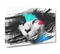 Blue Eyed Cat V2 Canvas Print | Gallery Wrapped 30mm Frame Wall Art | 30x20 inches | Ready to Hang | Modern Animals Picture | Living Room Bedroom Lounge Office