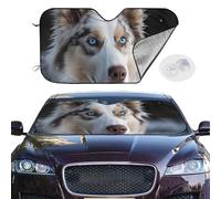 Blue Eyed Dog Car Windshield Sun Shade,Foldable Front Window Sun Visor Protector Uv Reflective Windshield Sunshade Covers Universal Car Accessories 51x27.5 Inch