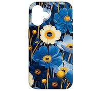 Blue Eyed Grass Flower Pattern Graphic Case for iPhone 16