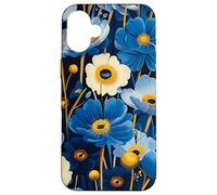 Blue Eyed Grass Flower Pattern Graphic Case for iPhone 16 Plus