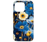 Blue Eyed Grass Flower Pattern Graphic Case for iPhone 16 Pro