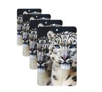 Blue Eyed Snow Leopard 4 Pcs Car Air Freshener Lavender Hanging Scented Cards Automotive Scented Hanging Sheets Rectangle For Car Home Office Closet Bathroom