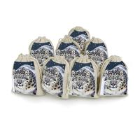 Blue Eyed Snow Leopard 8 PCS Muslin Bags with Drawstring Sachet Bags Empty Small Cotton Drawstring Bag Muslin Reusable & Washable Cotton Bag for Herb Spice Candy Soap Jewelry Wedding Gift Pouches