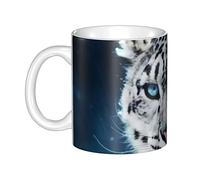 Blue Eyed Snow Leopard Ceramic Mugs, Perfect For Coffee, Tea, And Hot Cocoa - Stylish Cups For Home And Office Use