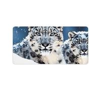 Blue Eyed Snow Leopard Desk Pad，Multifunctional Smooth Generic Keyboard Pad，Extended X Large Portable and Washable Desk Mat for PC Gaming, Office & Home Use