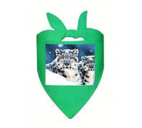 Blue Eyed Snow Leopard Dog Bandana, Classic Plaid Dog Bandanas for Small Medium Large Dogs, Adjustable Washable Cotton Pet Scarf, Reversible Triangle Bibs for Puppy Dogs Cats Birthday Party Daily Wear