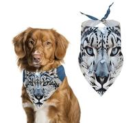 Blue Eyed Snow Leopard Dog Bandanas, Lightweight and Breathable Triangle Pet Scarf,Soft and Comfortable Pet Bandana for Small Medium Large Breed.