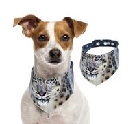 Blue Eyed Snow Leopard Dog Bandanas,Summer Bandanas for Dogs Washable Adjustable Dog Triangle Scarf Bibs Cute Pet Bibs for Medium Large Dogs Puppy and Cats Small