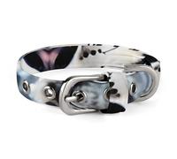 Blue Eyed Snow Leopard Dog Collar Adjustable Soft and Comfortable Puppy Collars with Metal Buckle Pet Collar for Small Medium Pet