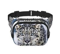 Blue Eyed Snow Leopard Fanny Pack For Women Waterproof Adjustable Belt Bags Waist Pack Fashion Casual Crossbody Bags Bum Bag For Running Workout Hiking Traveling, Black, One Size