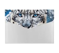 Blue Eyed Snow Leopard Folder Water-Resistant Accordion Files Organizer Moisture-Proof Expanding File Folder Pockets Reusable Clear File Folders Files Bags Document Holder