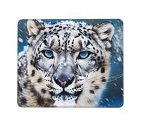 Blue Eyed Snow Leopard Mouse Pad Waterproof Gaming Mousepad for Office Computer Mousepads for Desk Pad with Non-Slip Rubber Base Washable Cloth Mouse Mat 7.9 x 9.5 in