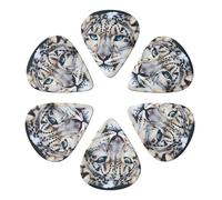 Blue Eyed Snow Leopard Printed Guitar Picks Plectrum,Guitar accessories,6pcs 0.46mm