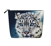 Blue Eyed Snow Leopard Printed Make up Bag for Women Makeup Bags Zipper Travel Cosmetic Bags Pouch Organizer