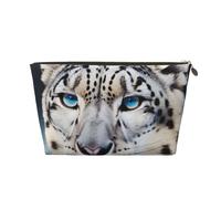 Blue Eyed Snow Leopard Printed Travel Toiletry Bag - Handbag Organizer, Purse Organiser Insert Handbag,Inner Storage Bag in Bag with Zipper Bag