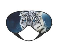 Blue Eyed Snow Leopard Sleep Mask,Eye Mask for Sleeping, Ultra Soft and Skin Friendly Full Eye Covers for Women/Men