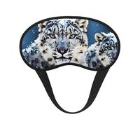 Blue Eyed Snow Leopard Sleep Mask for Side Sleeper Eye Mask for Sleeping Light Blocking Soft Breathable Sleep Eye Mask for Women Men Adjustable Elastic Strap Travel Nap Blackout Eye Shade Cover