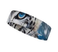 Blue Eyed Snow Leopard2 Sweatbands Wicking and Moisture-Wicking Function Running Headband Cotton Polyester Fiber Sweat Band for Tennis Basketball Running Gym Working Out