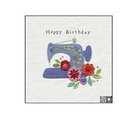 Blue Eyed Sun Birthday Sewing Machine Greeting Card 16 x 16 cm - TF17