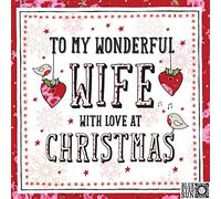 Blue Eyed Sun Christmas Cards - To My Wonderful Wife With Love At Christmas