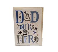 Blue Eyed Sun Father's Day Card, Dad You're My Hero, Contemporary Typography Design, Greeting Card, Blank Inside