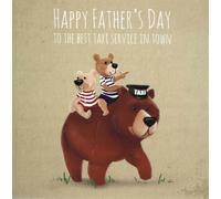 Blue Eyed Sun Father's Day Greeting Card, Best Taxi Service in Town, Cute Bear Design, Blank Inside