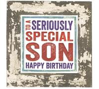 Blue Eyed Sun Son Birthday Card, Vintage-Style Typography, Distressed Retro Design, Blank Inside