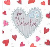 Blue Eyed Sun Valentine's Day Greeting Card, For My Valentine Heart Design, Blank Inside with Envelope