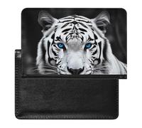 Blue Eyed Tiger Passport Holder for Men, PU Leather Passport Cover with Card Slot, Waterproof Passport Protector for Travel, Wallet Protector Case for Women