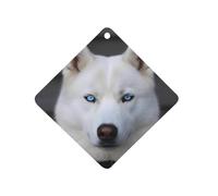 Blue Eyed White Husky Car Air Freshener Hanging, Long Lasting Scented Car Aromatherapy Tablets, Rhombus Fragrance Scented Cards for Vehicles, Bedroom, Wardrobe Gray-style