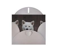 Blue Eyed White Husky Gray prints Greeting Cards 6x4-inch with Envelope | Perfect for writing greetings and thank-you notes