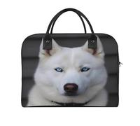 Blue Eyed White Husky Laptop Tote Bag Casual Travel Handbag Multi Pocket Shoulder Bags for Work Travel