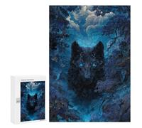 Blue-Eyed Wolf in Forest Puzzle 1000 Teile Schwer Puzzle Spielzeug Lernspiel Impossible Herausforderungsspielzeug Für Erwachsene Kinder 300 PCS