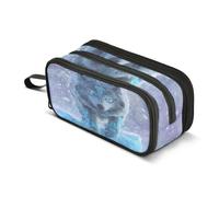 Blue Eyed Wolf Pencil Case Boys Girls Pen Bag Pouch School Office Kids
