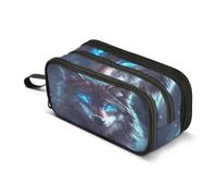Blue Eyed Wolf Pencil Case Boys Girls Pen Bag Pouch School Office Kids