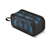 Blue Eyed Wolf Print Pencil Case Boys Girls Pen Bag Pouch School Office Kid
