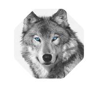 Blue-eyed wolf Printed Coasters Set of 4, Tabletop Protection Leather Coasters for Cup Drinks Coffee Pads Beer Bar Mat Gifts, Octagon