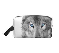 Blue-Eyed WolfLarge Capacity Cosmetic Organizer,Travel Makeup Bag for Women