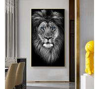 Blue Eyes Abstract Animal Lion Canvas Painting Wall Art Pictures Poster and Prints for Living Room Modern Home Decor 40x80cm Frameless