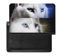 Blue Eyes Animals Passport Cover Protector Rfid Blocking Passport Holder Id Card Holder Secure Travel Wallet Organizer for Passport Tickets Credit Cards, style, One Size