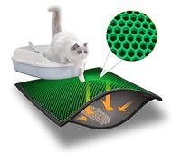 Blue Eyes Cat Litter Tray Mat, Litter Tray Underlay, Honeycomb Design, Waterproof, Double Layer Design, 60x40 cm, Green