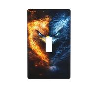 Blue Eyes Eagle Light Switch Cover Decorative Single Toggle 1 Gang Wall Plate for Kitchen Farmhouse Bedroom Bathroom Art Decor