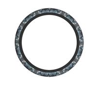 Blue Eyes Wolf 1 Print Steering Wheel Cover Non-Slip Ergonomic Design Decoration Car Interior Accessory