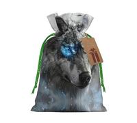Blue Eyes Wolf Christmas Bags Friend Party Presents Happy Halloween Birthdays Gift Weddings Snacks Hamper
